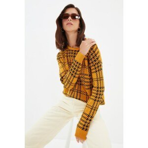 Trendyol Mustard Jacquard Knitwear Sweater