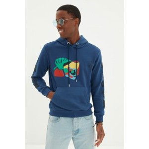 Trendyol Indigo Men Regular Fit Hoodie Sweatshirt