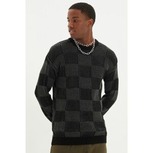 Trendyol Anthracite Men Regular Fit Crew Neck Two Colored Sweater