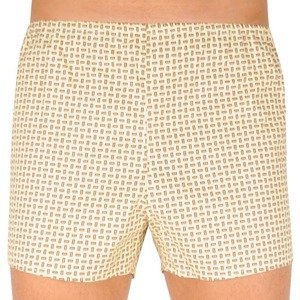 Classic men's Foltýn beige shorts with oversized rectangles