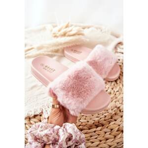 Rubber Moulded Slippers With Eco Fur Pink Emmie