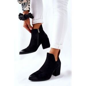 Classic Heeled Boots Zipped Black Veriane