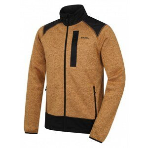 Men's fleece sweater with zipper Alan M mustard / black