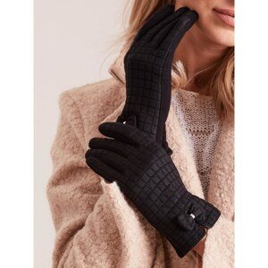 Black checkered women's gloves