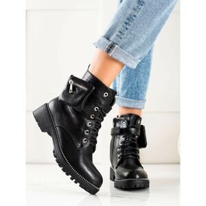 QUEEN VIVI WORKERY ANKLE BOOTS WITH POCKET