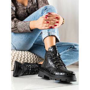 FILIPPO LACE-UP ANKLE BOOTS WITH PATTERN