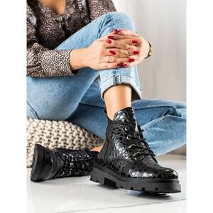 FILIPPO LACE-UP ANKLE BOOTS WITH PATTERN
