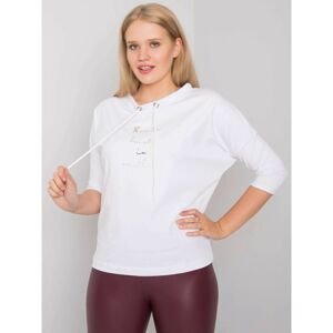 Women's plus size white cotton blouse with Willie lettering