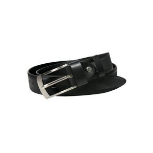 Men´s black leather belt with an embossed pattern