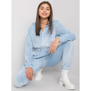 Two-piece blue velour set Darien