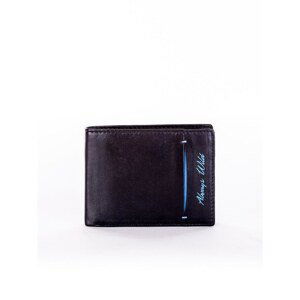 Black leather wallet with coloured lining