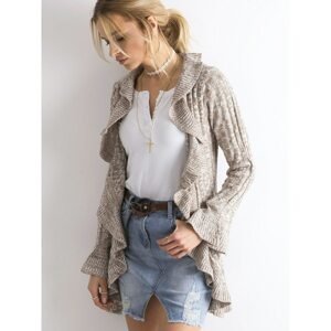 Beige sweater with flounces