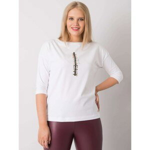 Plus size white cotton Vernon blouse