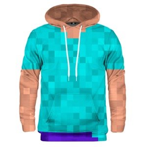 Mr. GUGU & Miss GO Unisex's Pixel Steve Hoodie H-K2356