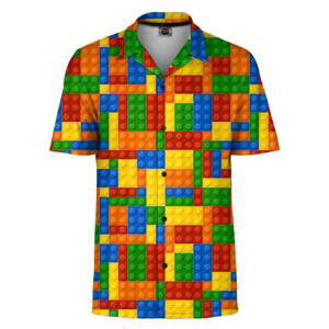 Mr. GUGU & Miss GO Unisex's Blocks Shirt Sh-Man-Sht2062