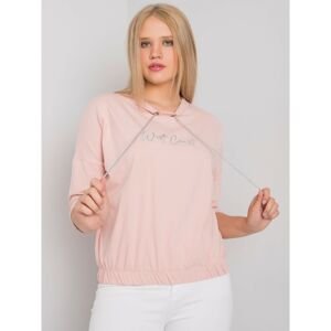 Dusty pink blouse plus sizes with rhinestones Latore