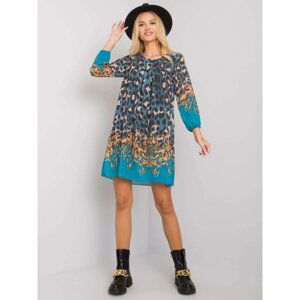 OCH BELLA Navy dress with leopard pattern