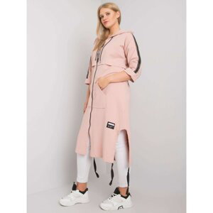 Light pink long plus size hoodie