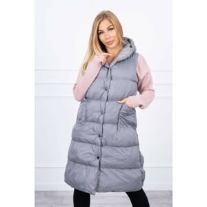Quilted vest with a hood dark gray