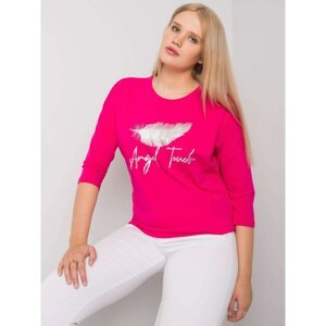 Larger cotton fuchsia blouse with printed design