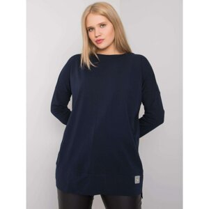 Navy blue plus size basic blouse