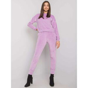 Purple two-piece women's velor set