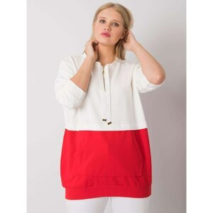 Women's tunic plus-size ekru-red
