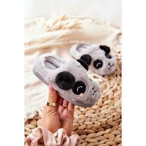 Children's Slippers With Animal Grey Pandi