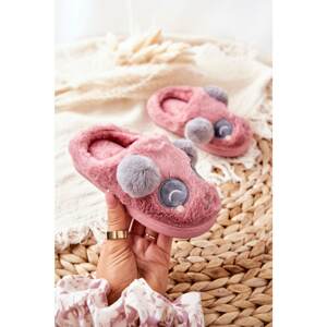 Children's Slippers With Animal Dark Pink Pandi