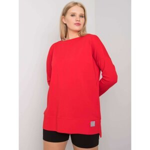 Red plus size basic blouse