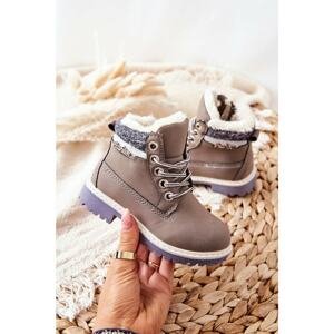 Children's Insulated Boots With Fur Grey Estee
