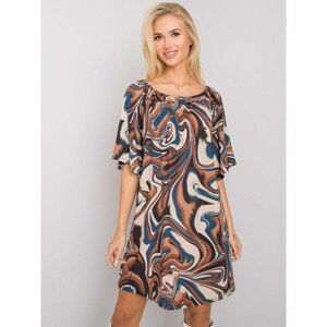 OCH BELLA Dark blue dress with abstract patterns