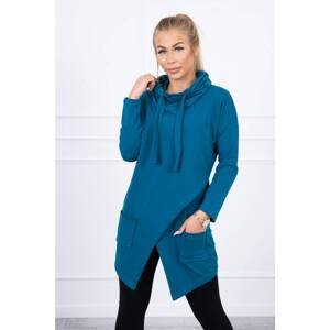 Tunic with front clutch Oversize marine