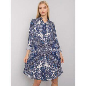 RUE PARIS Dark blue patterned women's shirt