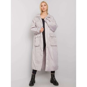 Gray long women's quilted jacket