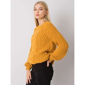 RUE PARIS Women's mustard sweater with braids