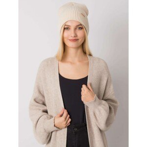 RUE PARIS Beige knitted beanie