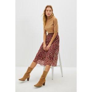 Trendyol Burgundy Lace-up Skirt