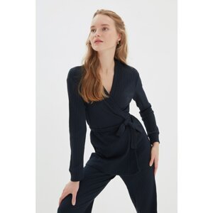 Trendyol Navy Blue Recycle Fabric Knitted Bottom-Top Set