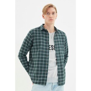 Trendyol Green Men's Slim Fit Plaid Shirt