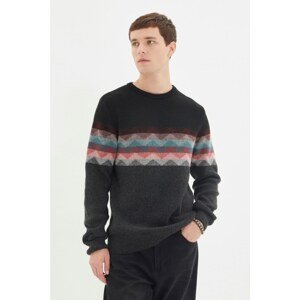 Trendyol Anthracite Men's Crew Neck Slim Fit Knitwear Sweater