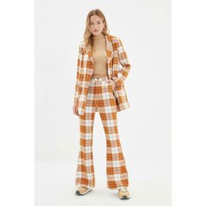 Trendyol Camel Plaid Trousers