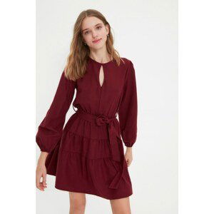 Trendyol Burgundy Belted Dress