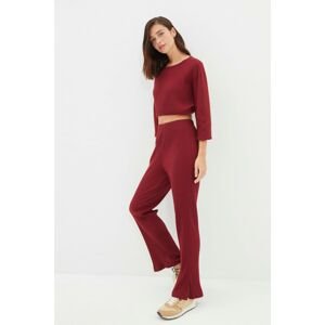 Trendyol Claret Red Recycle Fabric Knitted Bottom-Top Set