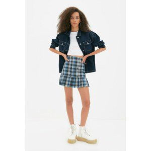 Trendyol Light Blue Plaid Skirt