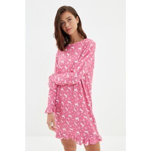 Trendyol Pink Christmas Themed Knitted Dress