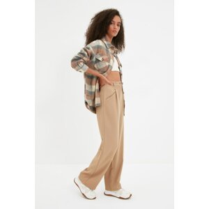 Trendyol Beige Straight Trousers