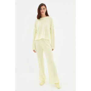 Trendyol Yellow Knitwear Look Knitted Bottom-Top Set