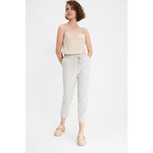 Trendyol Gray Petite Lacing Detail Trousers