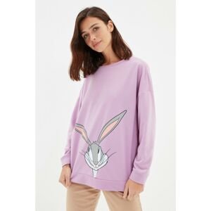 Trendyol Purple Bugs Bunny Licensed Knitted Sweatshirt